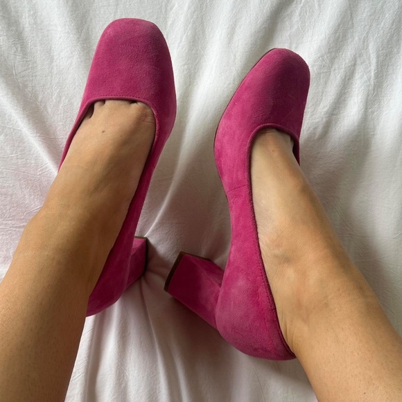 Pink Heels Square Toe Pumps 7.5 Etienne Aigner - Picture 3 of 6